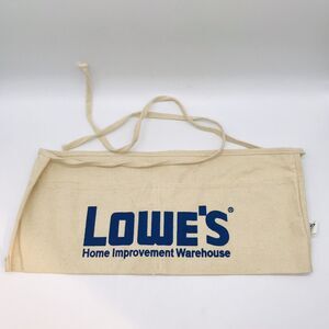Lowe's Logo Canvas Carpenter's Apron Nail Tool Waist Bag 2 Pouch Pockets Tie On